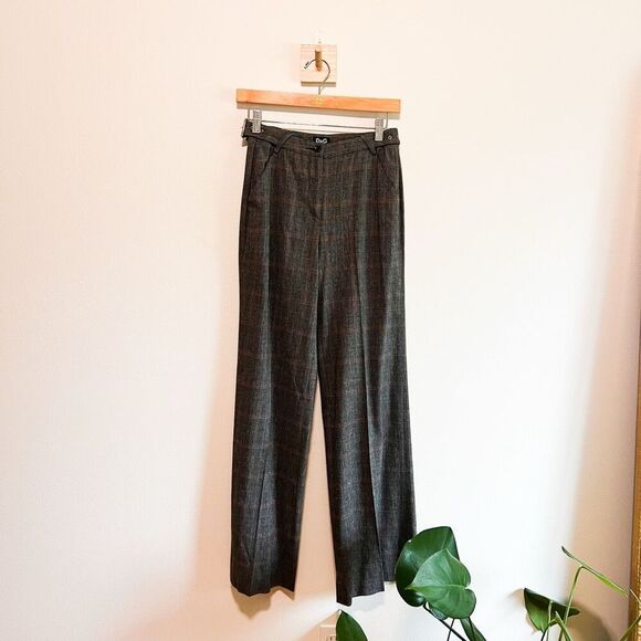 Dolce & Gabbana Vintage Wool Plaid Trouser Pants Size 24/38 - Picture 1 of 6